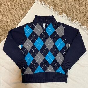 BOYS Navy and Gray Zip-Up Sweater